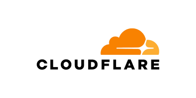 Cloudflare logo: text with orange cloud