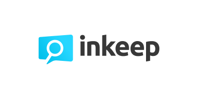inkeep logo with light blue rectangle and a magnifier